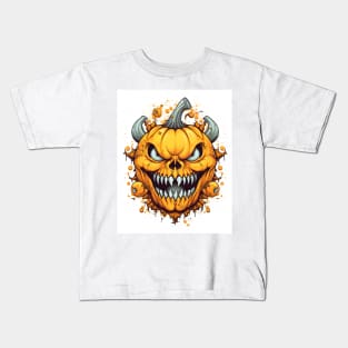 angry pumpkin during halloween Kids T-Shirt